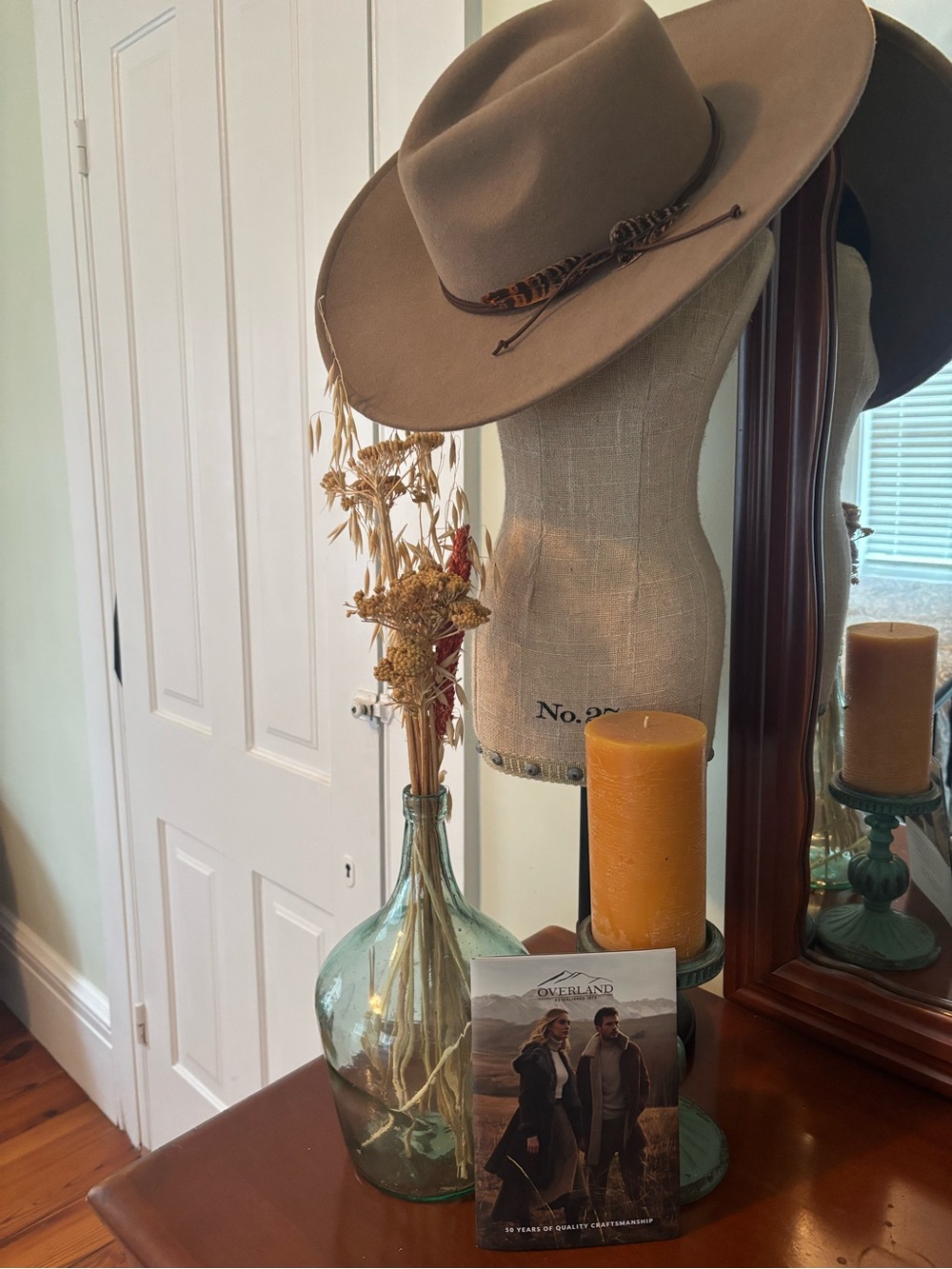 Overland Brown Felt Hat with Feather Trim - Picture 9 of 9